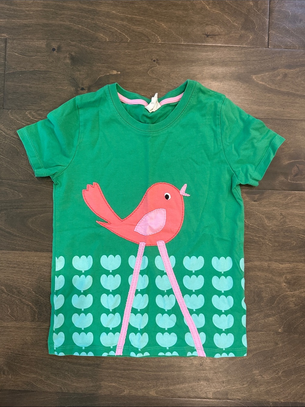 MiniBoden Bird Appliqué Tee, Size 7Y.
